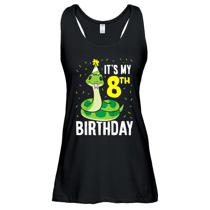 Kids Snakes Its My 8th Birthday 8 Year Old Birthday Ladies Essential Flowy Tank