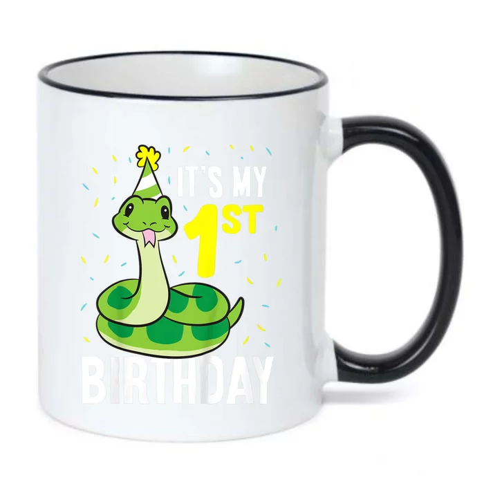 Kids Snakes Its My 1st Birthday 1 Year Old Birthday Black Color Changing Mug