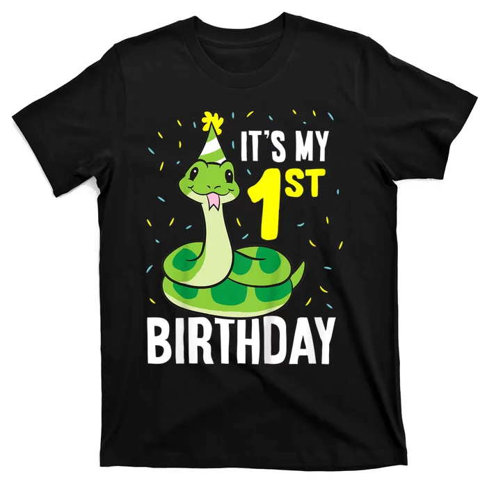 Kids Snakes Its My 1st Birthday 1 Year Old Birthday T-Shirt