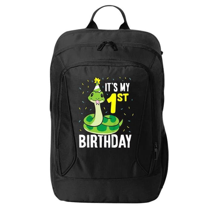 Kids Snakes Its My 1st Birthday 1 Year Old Birthday City Backpack