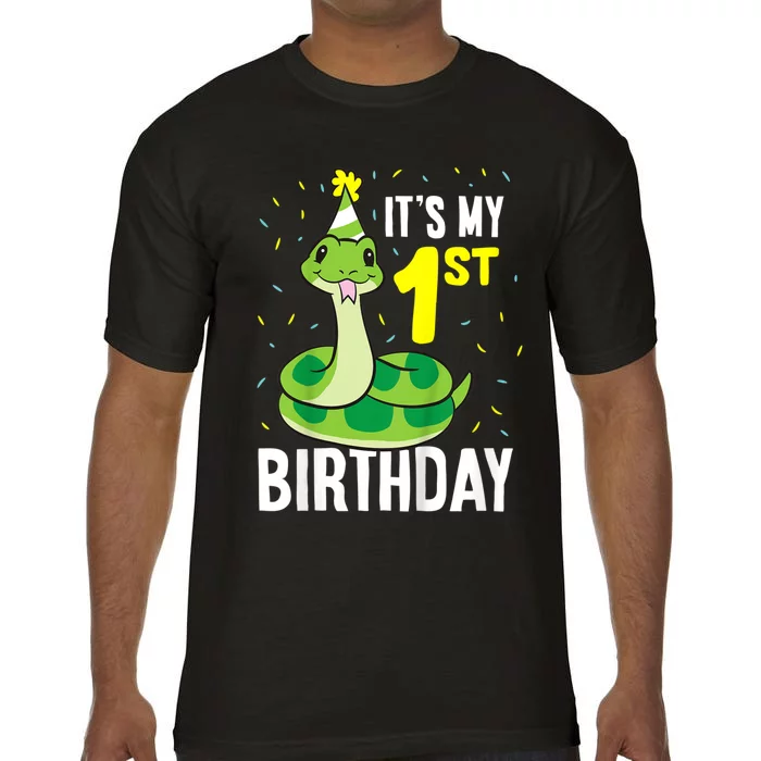 Kids Snakes Its My 1st Birthday 1 Year Old Birthday Comfort Colors T-Shirt