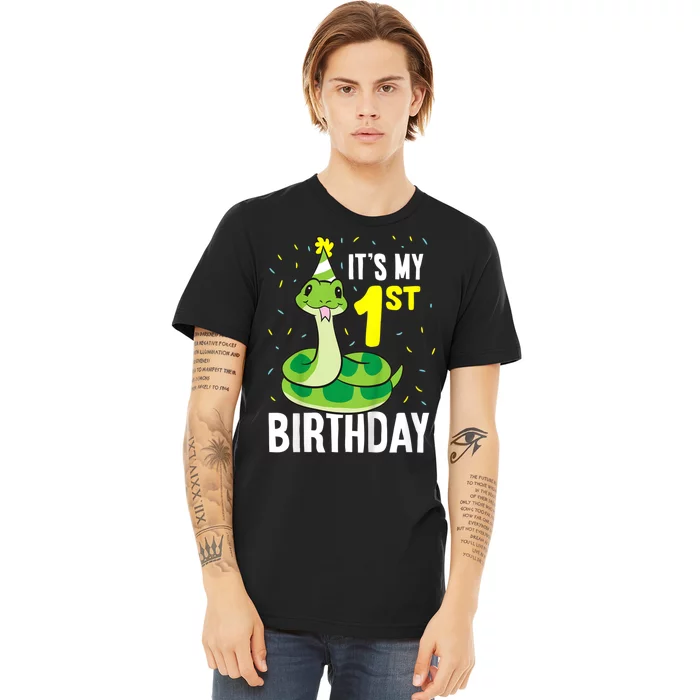 Kids Snakes Its My 1st Birthday 1 Year Old Birthday Premium T-Shirt