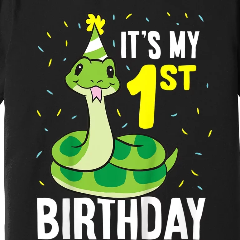 Kids Snakes Its My 1st Birthday 1 Year Old Birthday Premium T-Shirt