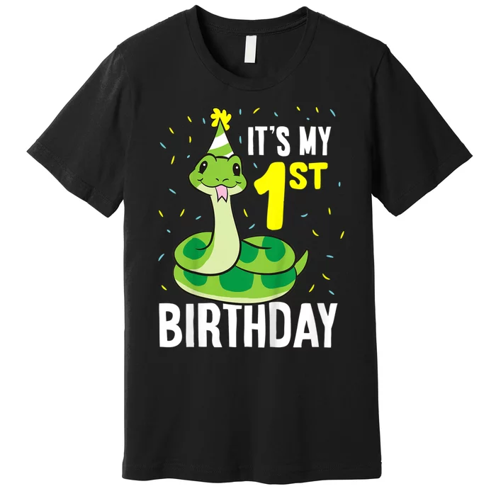 Kids Snakes Its My 1st Birthday 1 Year Old Birthday Premium T-Shirt