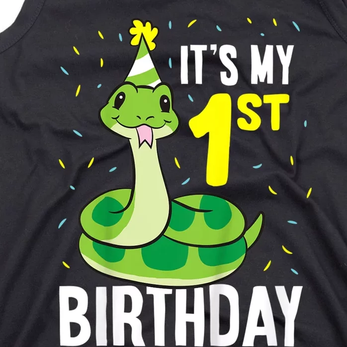 Kids Snakes Its My 1st Birthday 1 Year Old Birthday Tank Top