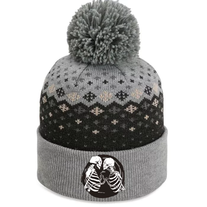 Kissing Skeletons In Love The Baniff Cuffed Pom Beanie