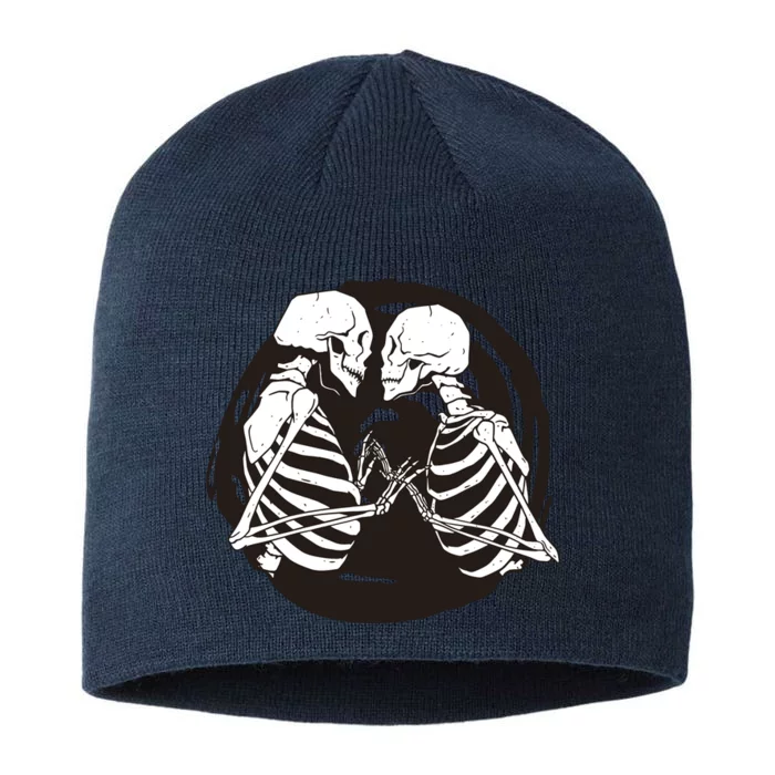 Kissing Skeletons In Love 8 1/2in Sustainable Knit Beanie