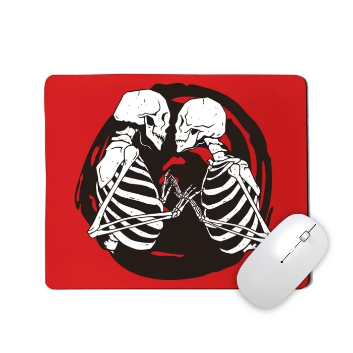 Kissing Skeletons In Love Mousepad