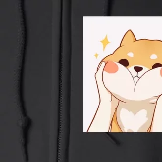 Kawaii Shiba Inu Full Zip Hoodie