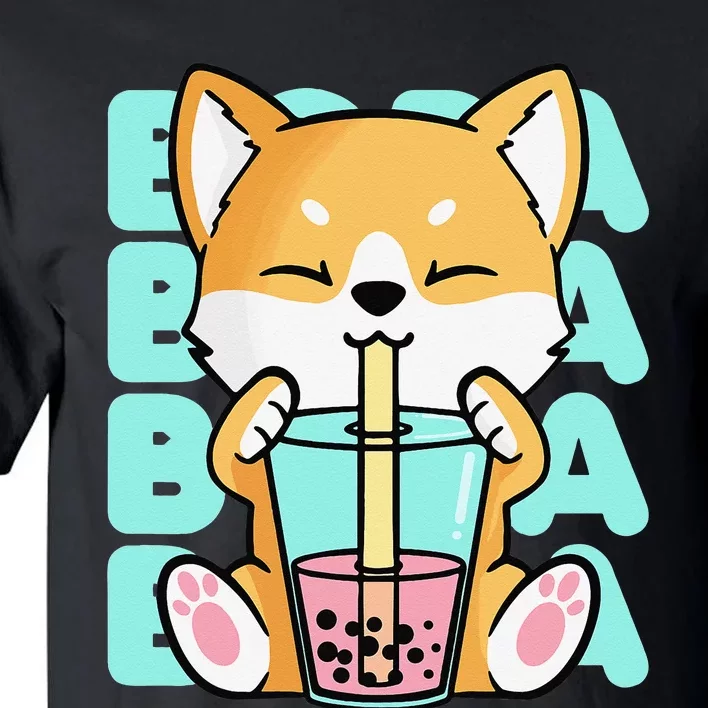 Kawaii Shiba Inu Dog Bubble Tea Boba Anime Neko Japan Tall T-Shirt