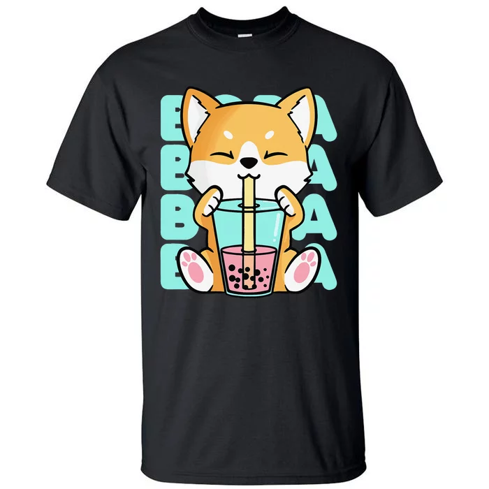 Kawaii Shiba Inu Dog Bubble Tea Boba Anime Neko Japan Tall T-Shirt