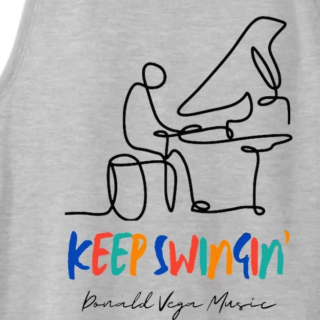 Keep Swingin Jazz Piano Player Ladies Tri-Blend Wicking Tank