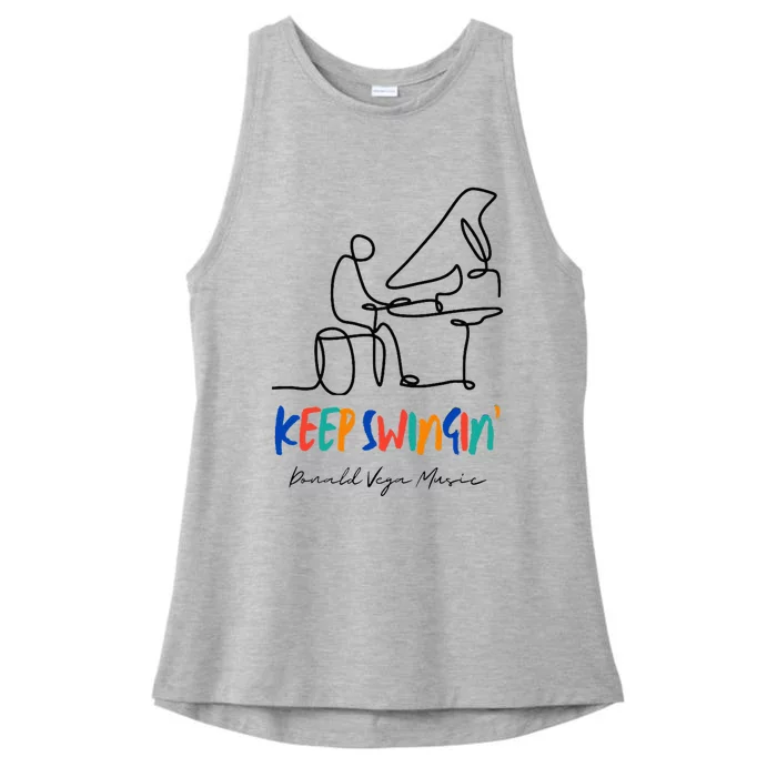 Keep Swingin Jazz Piano Player Ladies Tri-Blend Wicking Tank