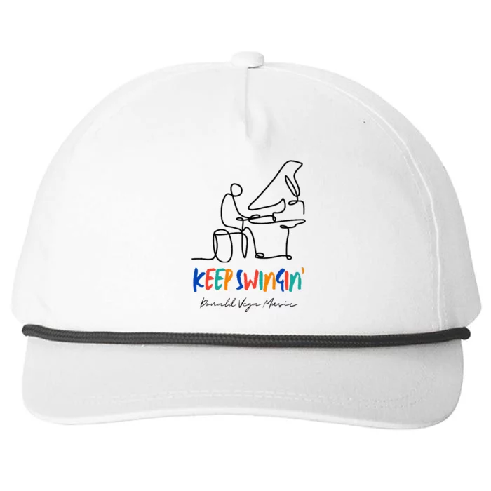 Keep Swingin Jazz Piano Player Snapback Five-Panel Rope Hat