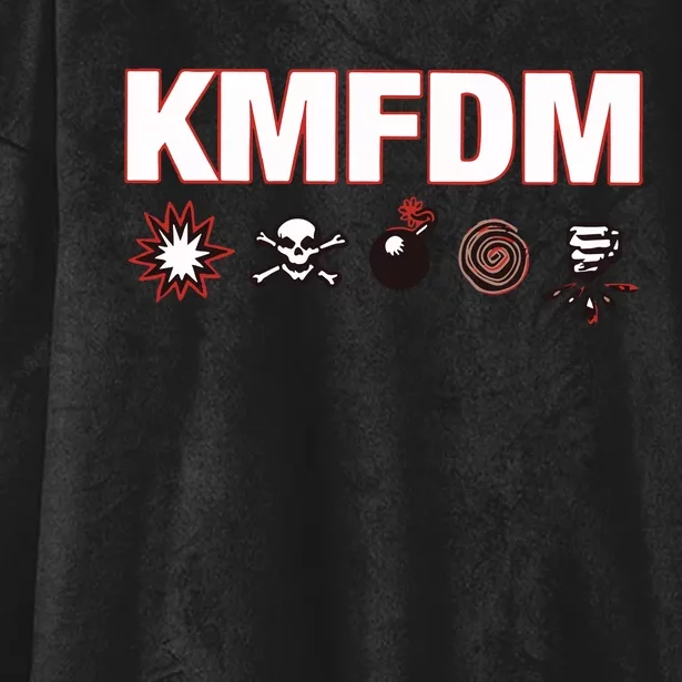 Kmfdm Symbols Hooded Wearable Blanket