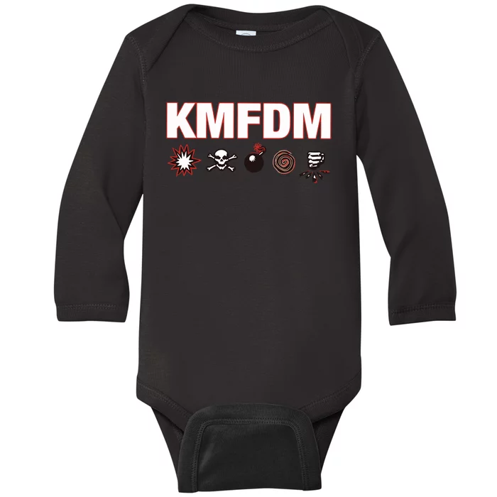 Kmfdm Symbols Baby Long Sleeve Bodysuit