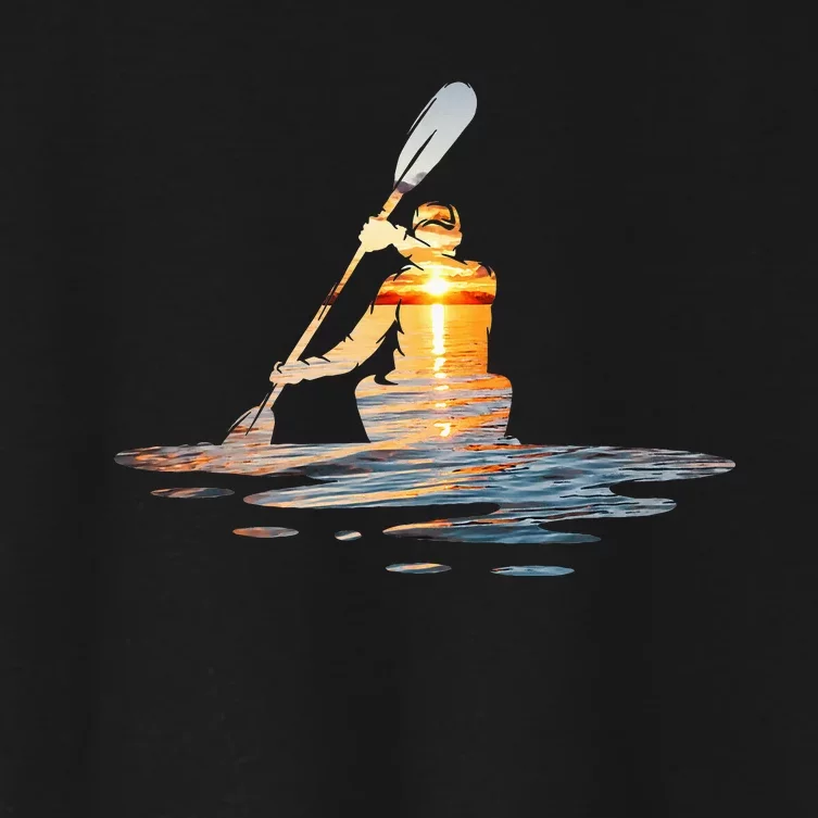 Kayaking Silhouette Kayak Kayaker Women's Crop Top Tee