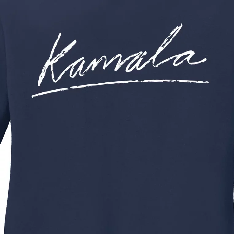 Kamala Signature Kamala Harris For President 2024 Ladies Long Sleeve Shirt