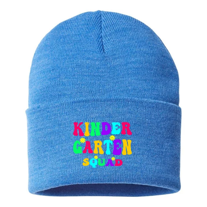 Kindergarten Squad Kinder Team Happy First Day Of School Gift Sustainable Knit Beanie