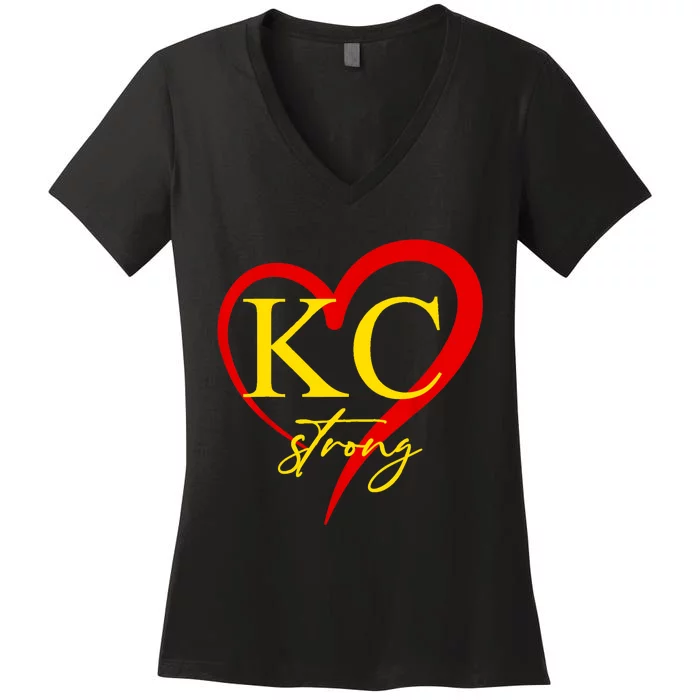 Kc Strong Kansas City Strong Women's V-Neck T-Shirt