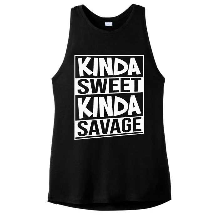 Kinda Sweet Kinda Savage Ladies Tri-Blend Wicking Tank