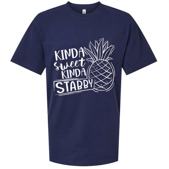 Kinda Sweet Kinda Stabby Funny Sarcastic Sarcasm Pineapple Sueded Cloud Jersey T-Shirt