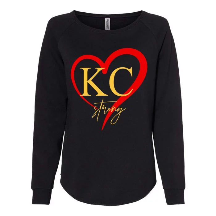 Kc Strong Kansas City Strong Heart Womens California Wash Sweatshirt