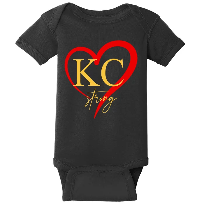 Kc Strong Kansas City Strong Heart Baby Bodysuit