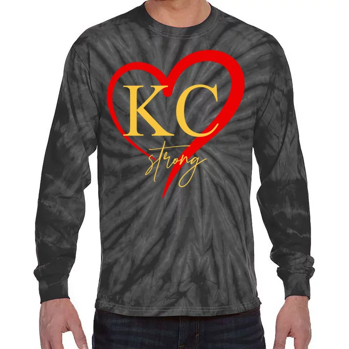 Kc Strong Kansas City Strong Heart Tie-Dye Long Sleeve Shirt