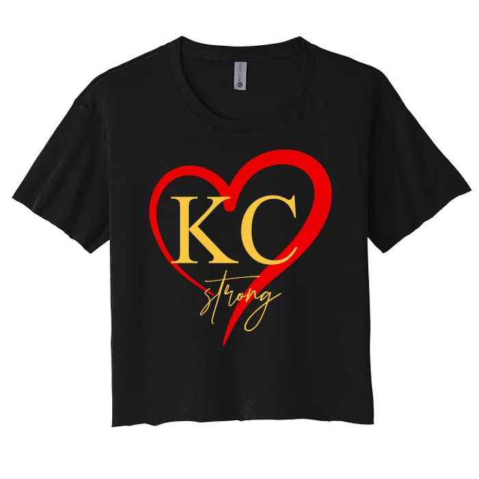 Kc Strong Kansas City Strong Heart Women's Crop Top Tee