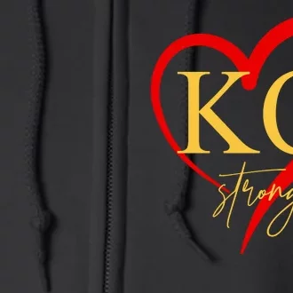 Kc Strong Kansas City Strong Heart Full Zip Hoodie