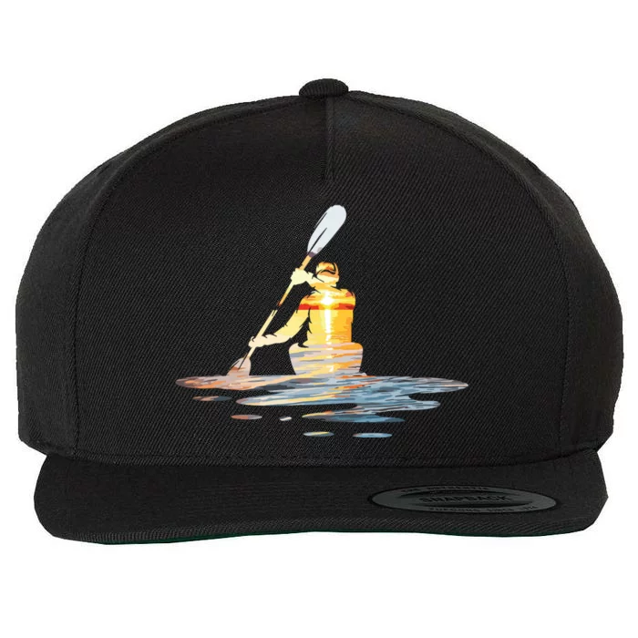 Kayaking Silhouette Kayak Kayaker Wool Snapback Cap