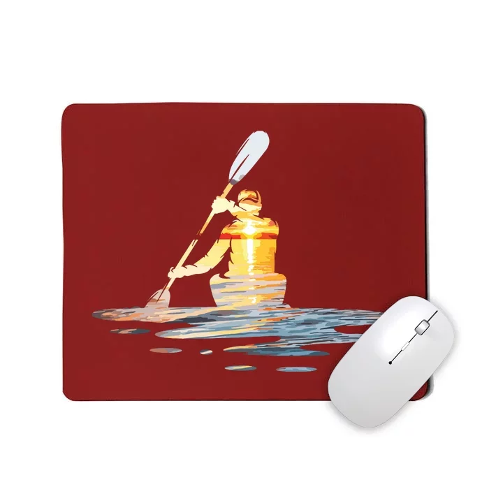 Kayaking Silhouette Kayak Kayaker Mousepad