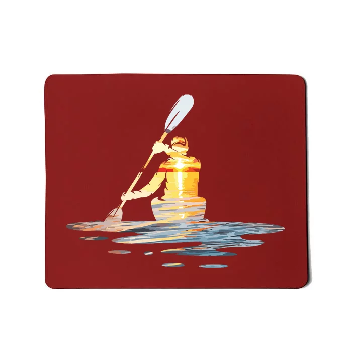 Kayaking Silhouette Kayak Kayaker Mousepad