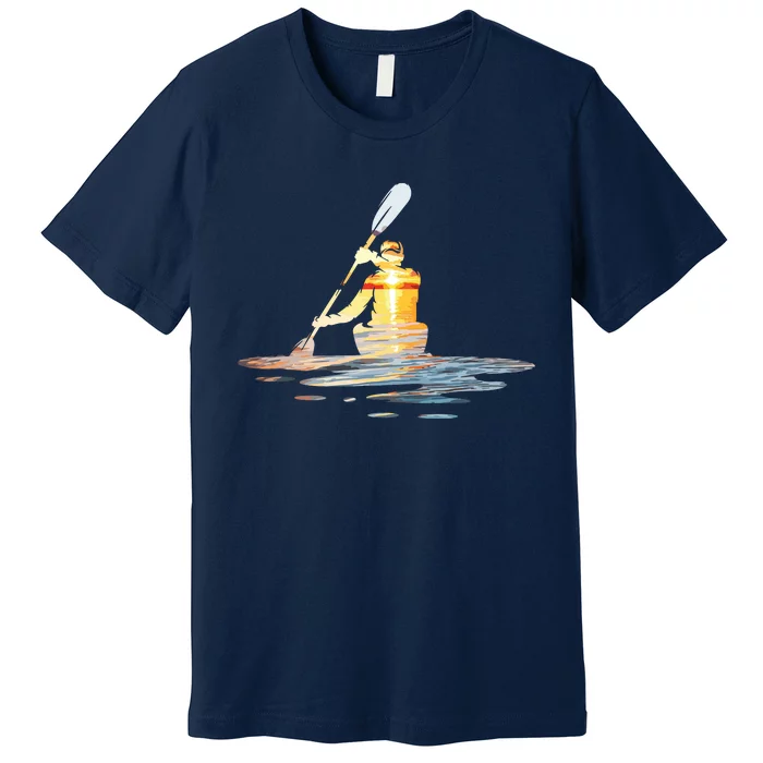 Kayaking Silhouette Kayak Kayaker Premium T-Shirt