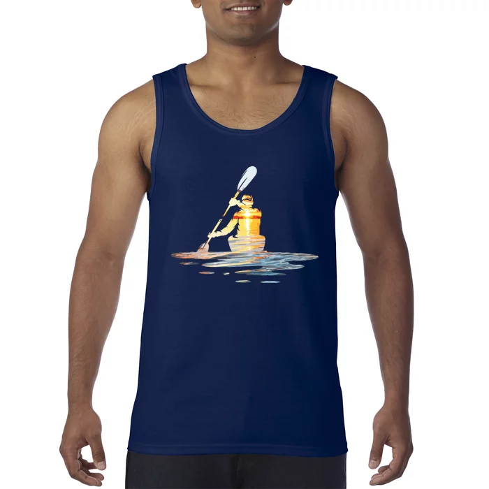 Kayaking Silhouette Kayak Kayaker Tank Top