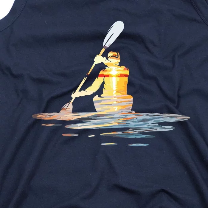 Kayaking Silhouette Kayak Kayaker Tank Top