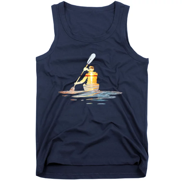 Kayaking Silhouette Kayak Kayaker Tank Top