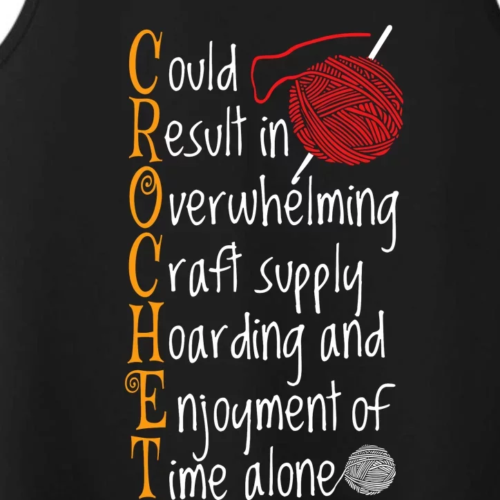 Knitting Sayings Knitter Humor Gift Crafty Crochet Crocheter Performance Tank