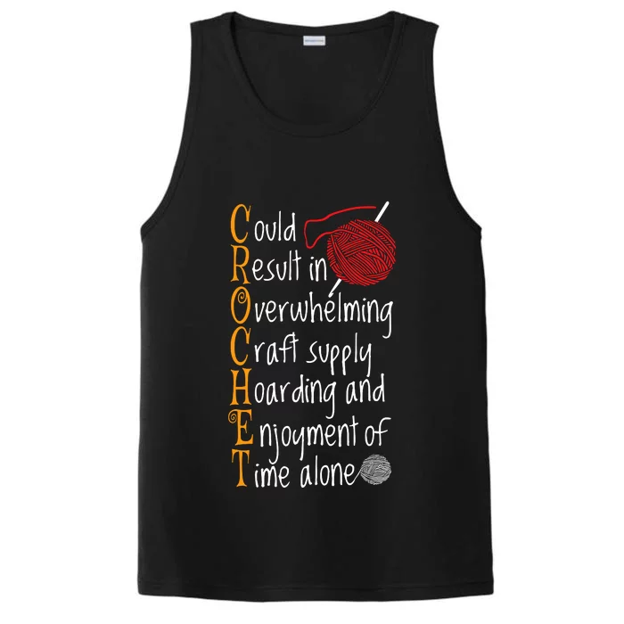 Knitting Sayings Knitter Humor Gift Crafty Crochet Crocheter Performance Tank