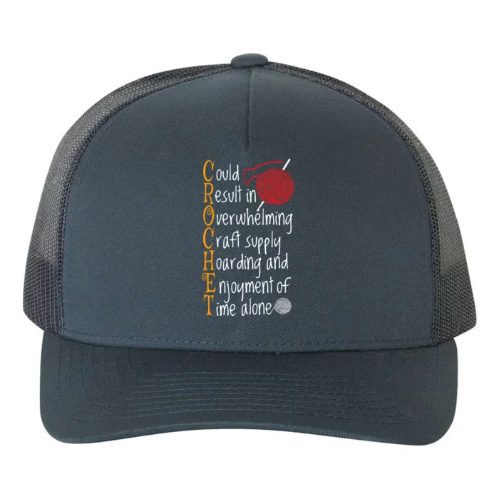 Knitting Sayings Knitter Humor Gift Crafty Crochet Crocheter Yupoong Adult 5-Panel Trucker Hat