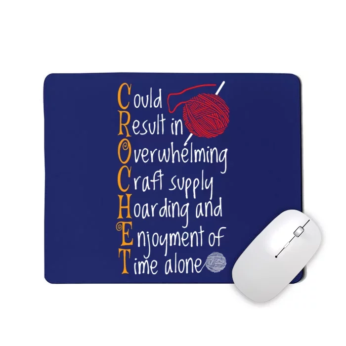 Knitting Sayings Knitter Humor Gift Crafty Crochet Crocheter Mousepad