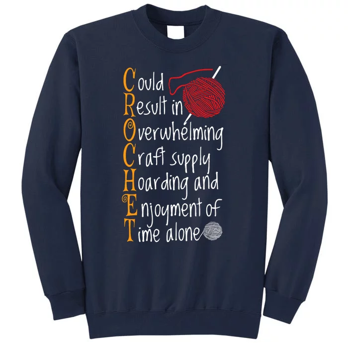 Knitting Sayings Knitter Humor Gift Crafty Crochet Crocheter Tall Sweatshirt