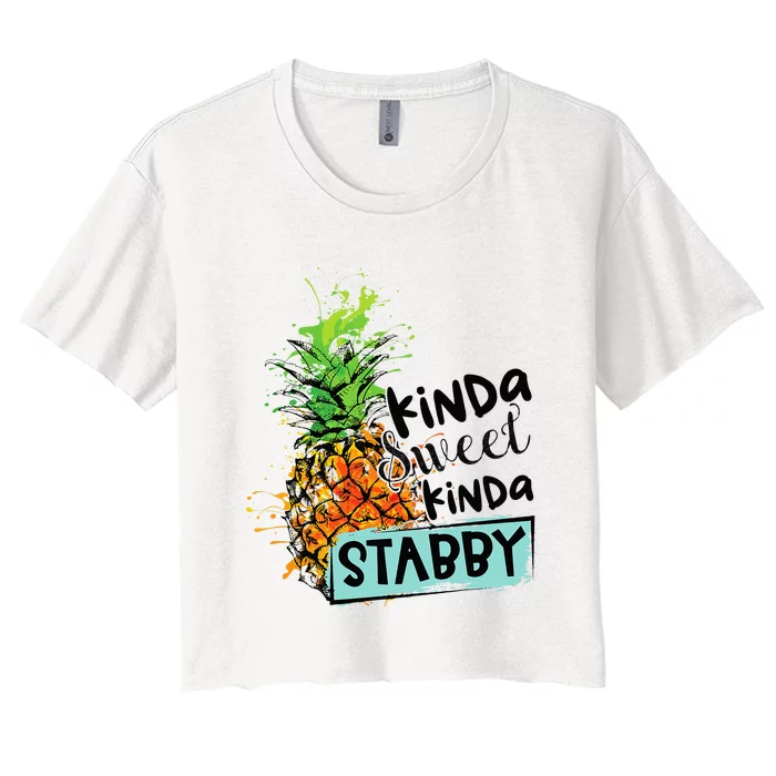 Kinda Sweet Kinda Stabby Women's Crop Top Tee