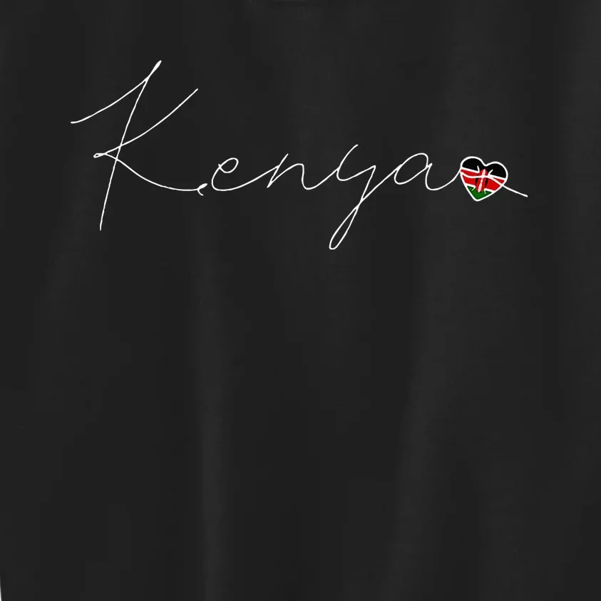 Kenya Simple Love Kenyan Flag Heart On Kenya Kids Sweatshirt