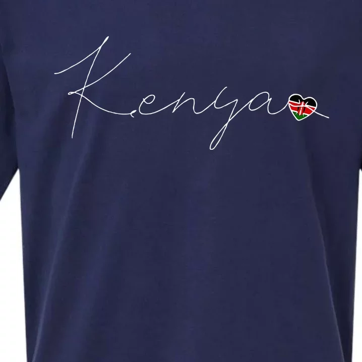 Kenya Simple Love Kenyan Flag Heart On Kenya Sueded Cloud Jersey T-Shirt