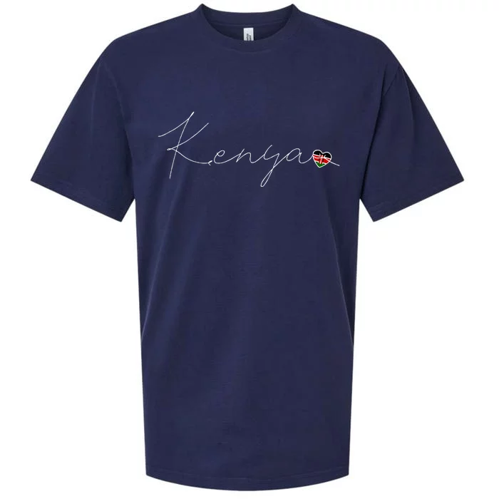 Kenya Simple Love Kenyan Flag Heart On Kenya Sueded Cloud Jersey T-Shirt