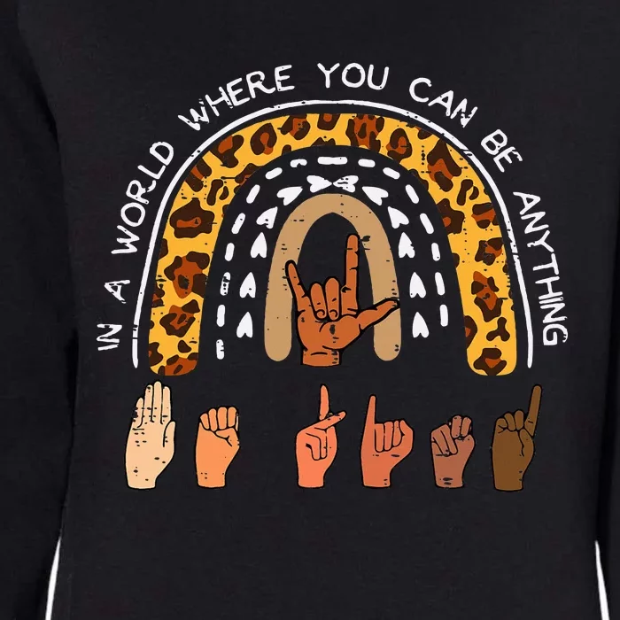 Kind Sign Language ASL Rainbow Black Orange Unity Day Womens California Wash Sweatshirt