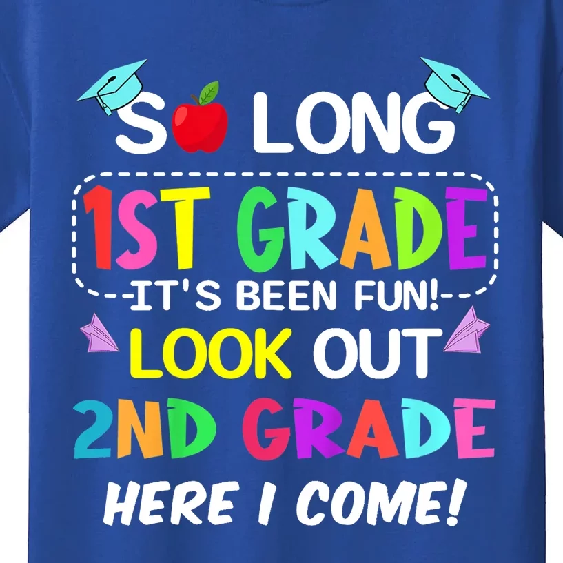 Kids So Long 1st Grade 2nd Grade Here I Come 1st Grade Graduation Meaningful Gif Kids T-Shirt