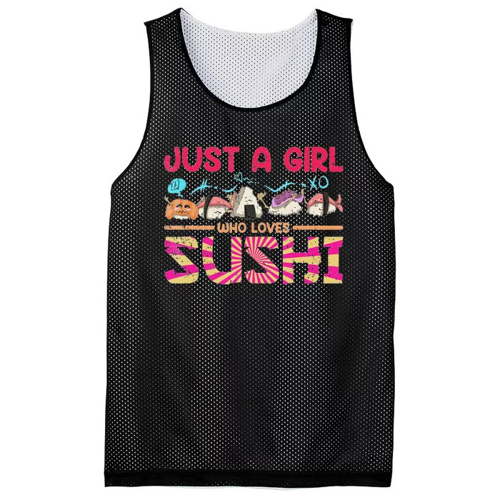 Kawaii Sushi Lover Cute Sushi funny foodie Mesh Reversible Basketball Jersey Tank